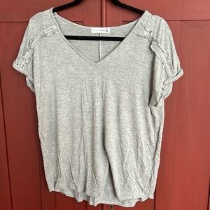 Grey Retrology T Shirt with Bling Detail on Sleeves. Size M